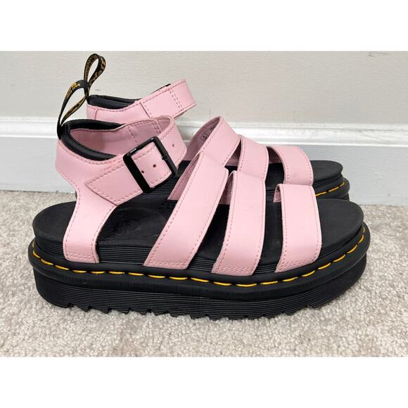 Dr Martens Womens Blaire Cambridge Fisherman Leather Sandals Pink Womens Size 6 - Picture 7 of 10